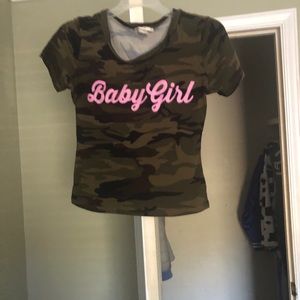 Camouflage baby girl shirt